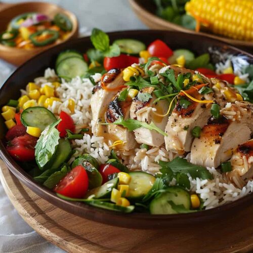Ensalada de Arroz con Pollo Asado