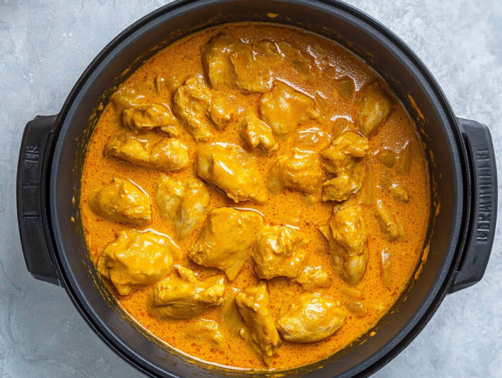 Pollo al curry con nata