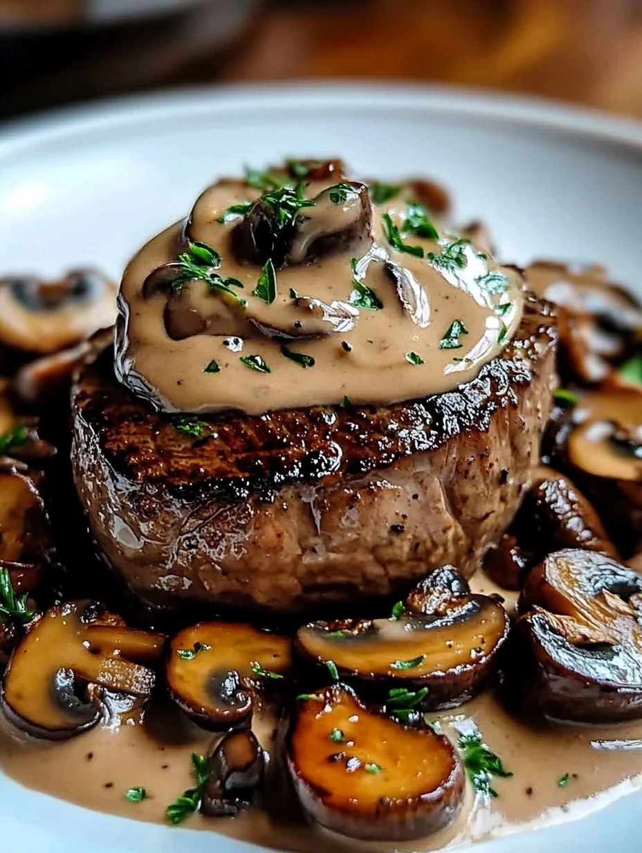Filete Mignon con Salsa de Hongos Portobello