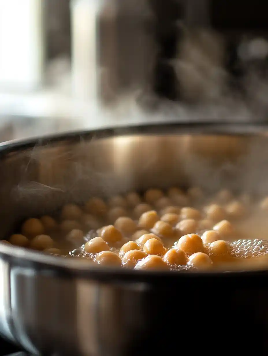 Garbanzos cocinándose 