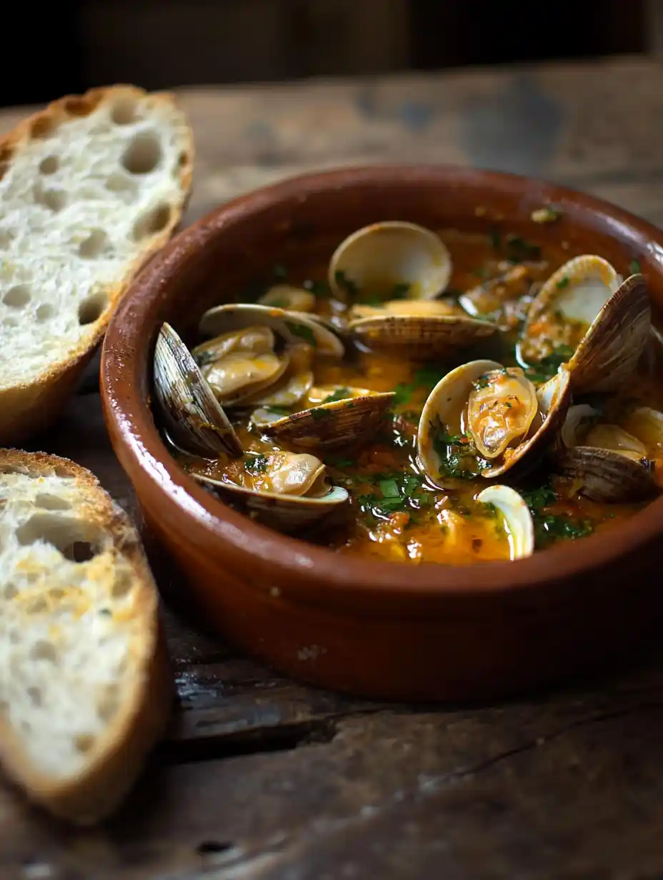 Almejas a la marinera, receta casera con sabor a mar.
