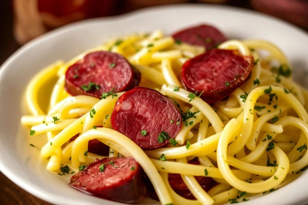 Butifarra catalana con pasta