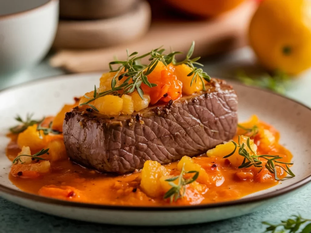 Solomillo en Salsa de Naranja