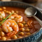 receta de garbanzos con langostinos
