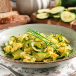 Revuelto de calabacín con cebolla y huevo, una receta fácil y deliciosa.