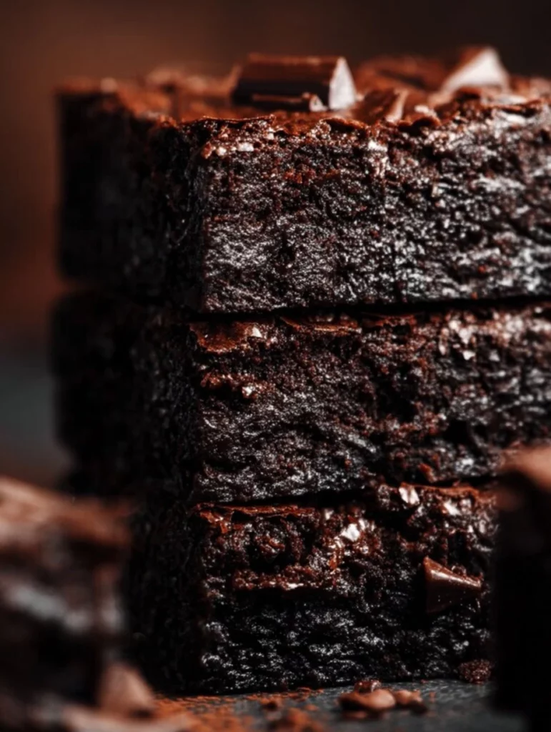Brownies de mantequilla marrón fudgy recién horneados, perfectos para compartir.