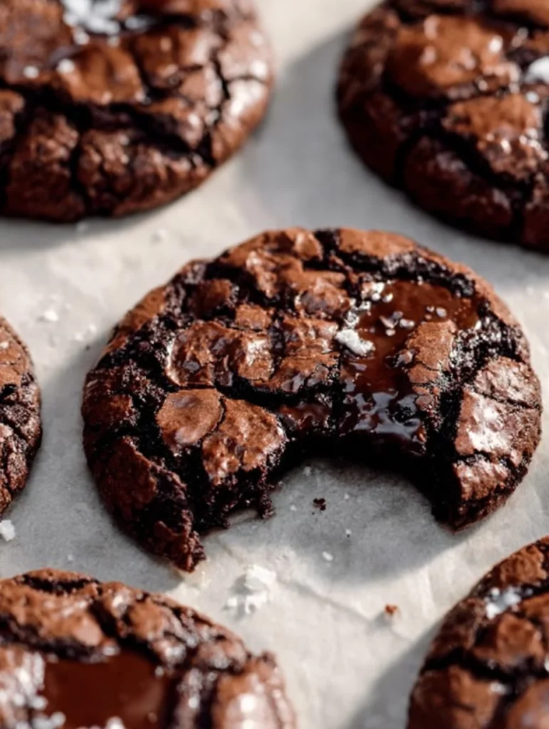 Brownies fudgy y masticables, también llamados brookies, frescos y deliciosos.