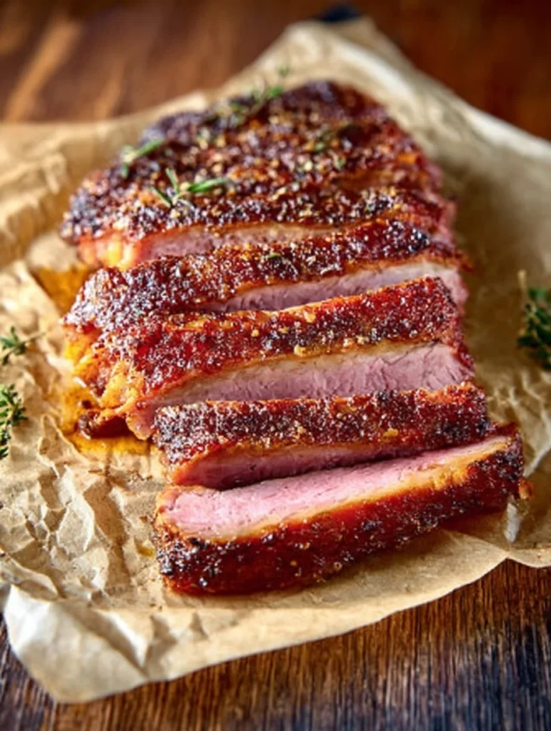 Carne en conserva crujiente preparada al horno o a fuego lento