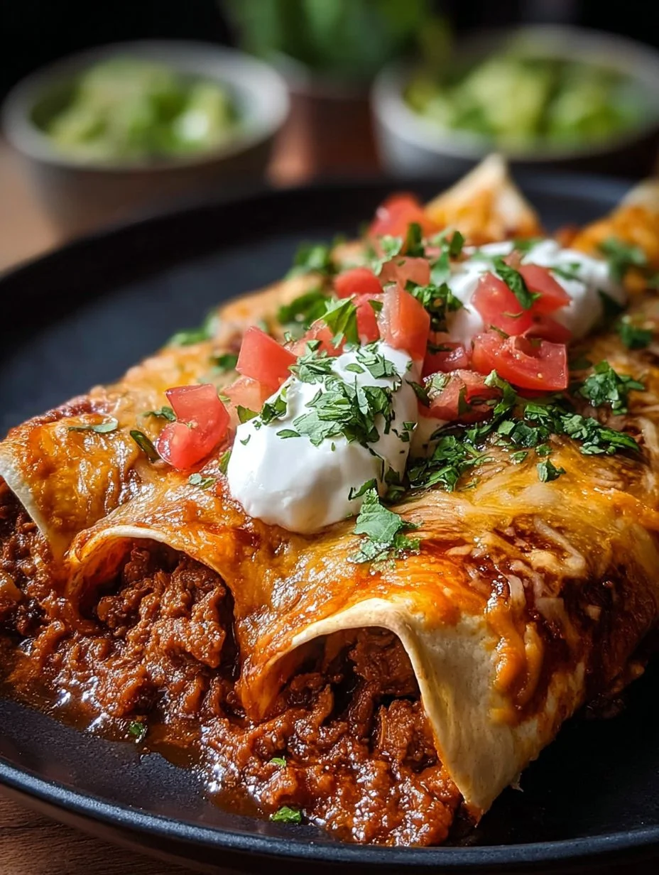 Enchiladas de carne molida fáciles y rápidas con salsa roja