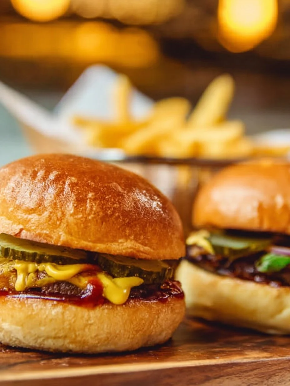 Deliciosas hamburguesas caseras recién preparadas en un plato.