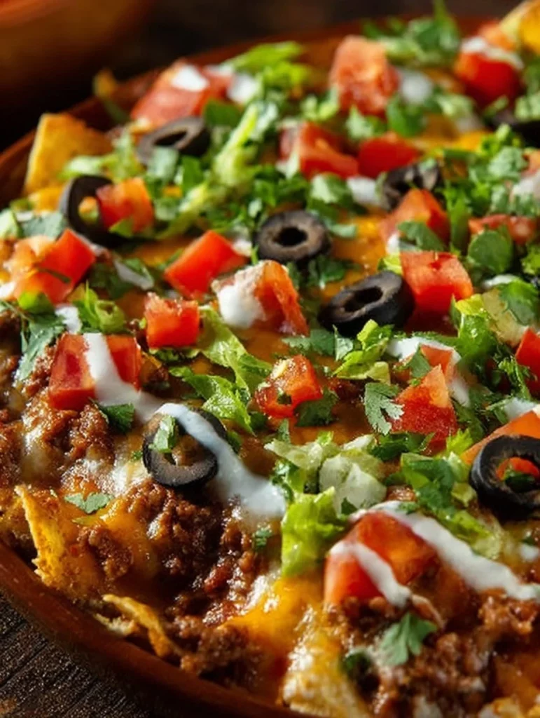 Pizza de taco audaz y picante con ingredientes frescos y sabrosos