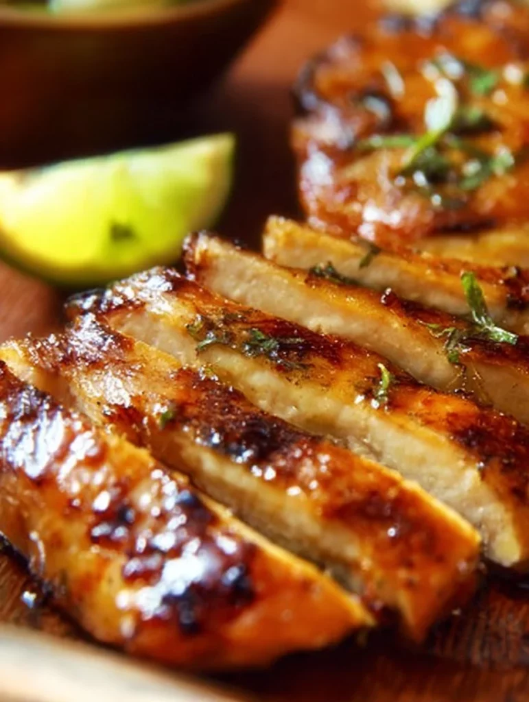 Plato de Pollo con Miel y Lima, una deliciosa receta con sabores exóticos.