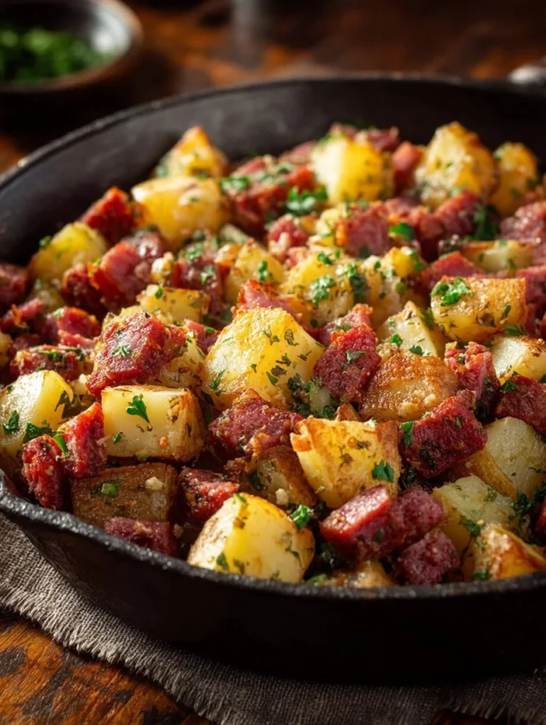 Receta deliciosa de Hash de Carne en conserva para disfrutar en casa.