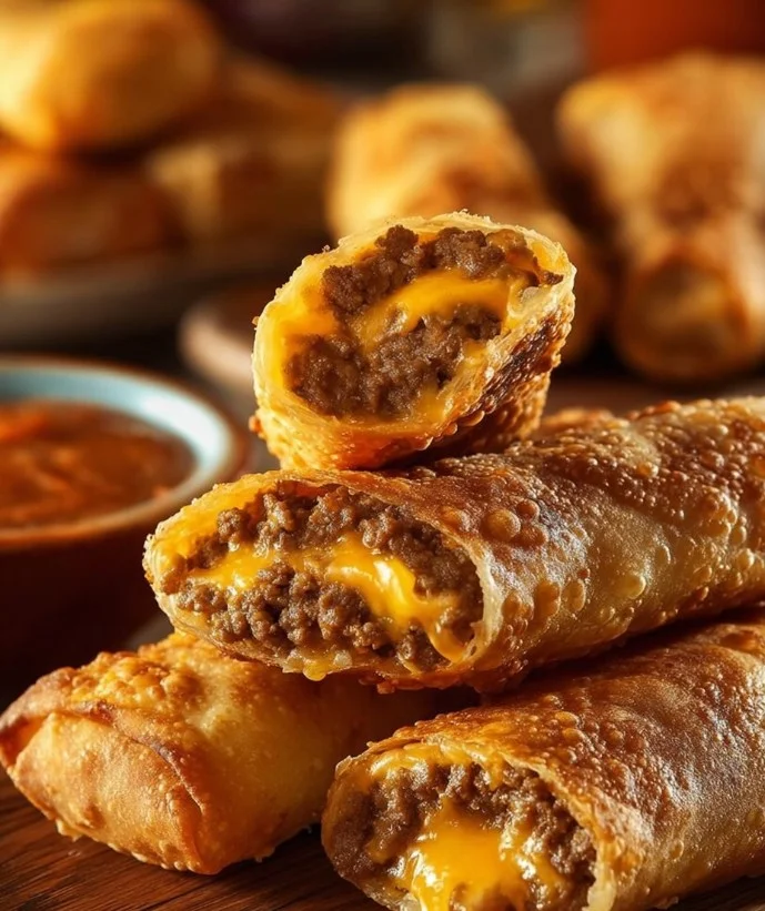 Rollitos de hamburguesa crujientes y sabrosos, ideales para untar y compartir.