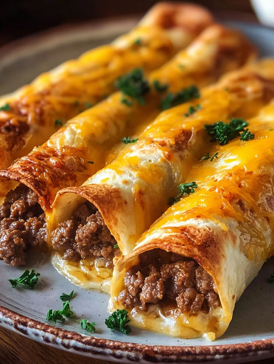 Rollitos de hamburguesa con mantequilla de ajo, comida reconfortante y fácil de hacer.