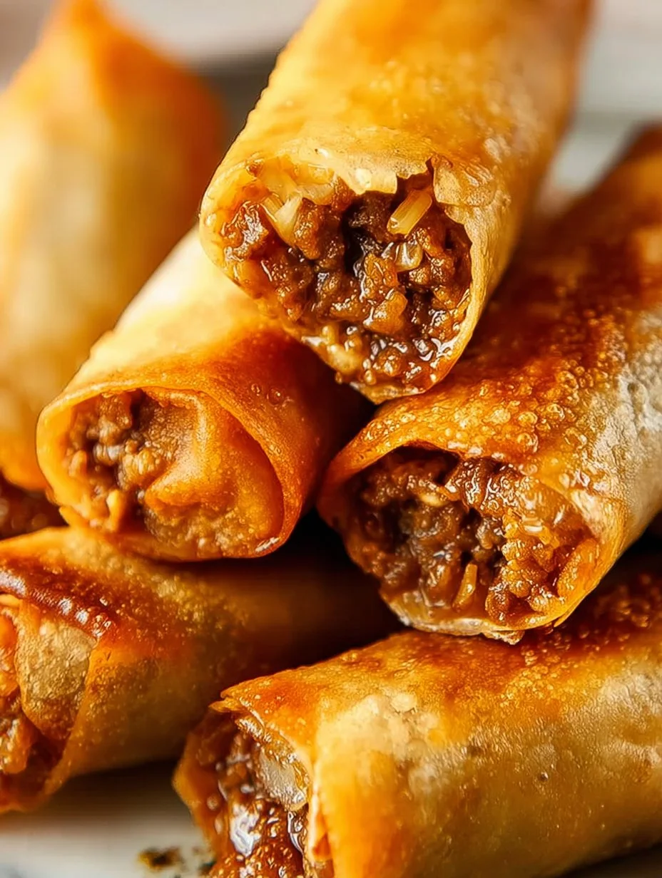 Deliciosos rollitos de queso con carne, crujientes y sabrosos.