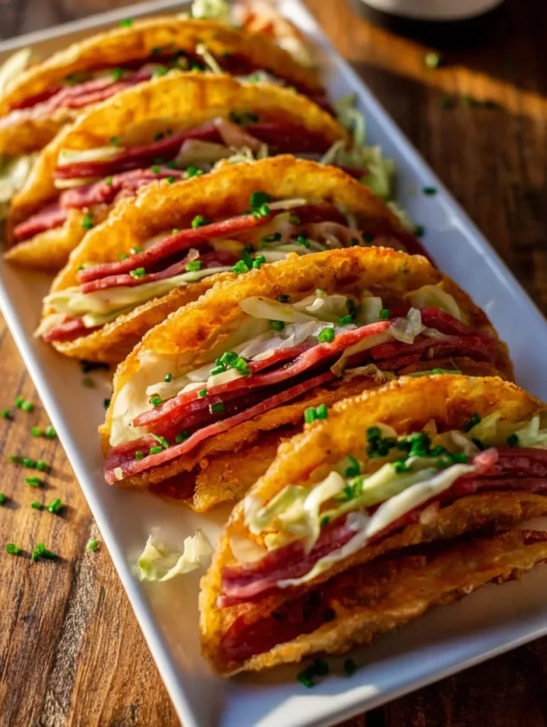 Deliciosos tacos irlandeses con ingredientes frescos y sabrosos