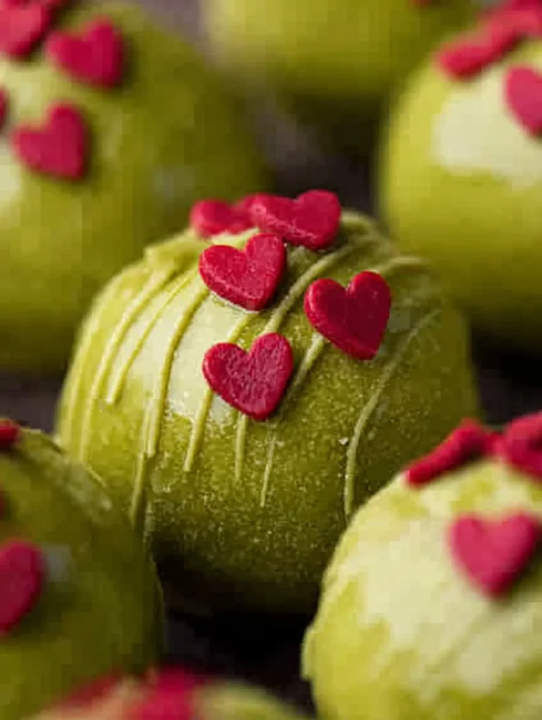 Bolas de Oreo Grinch con Oreos de Red Velvet decorativas y festivas