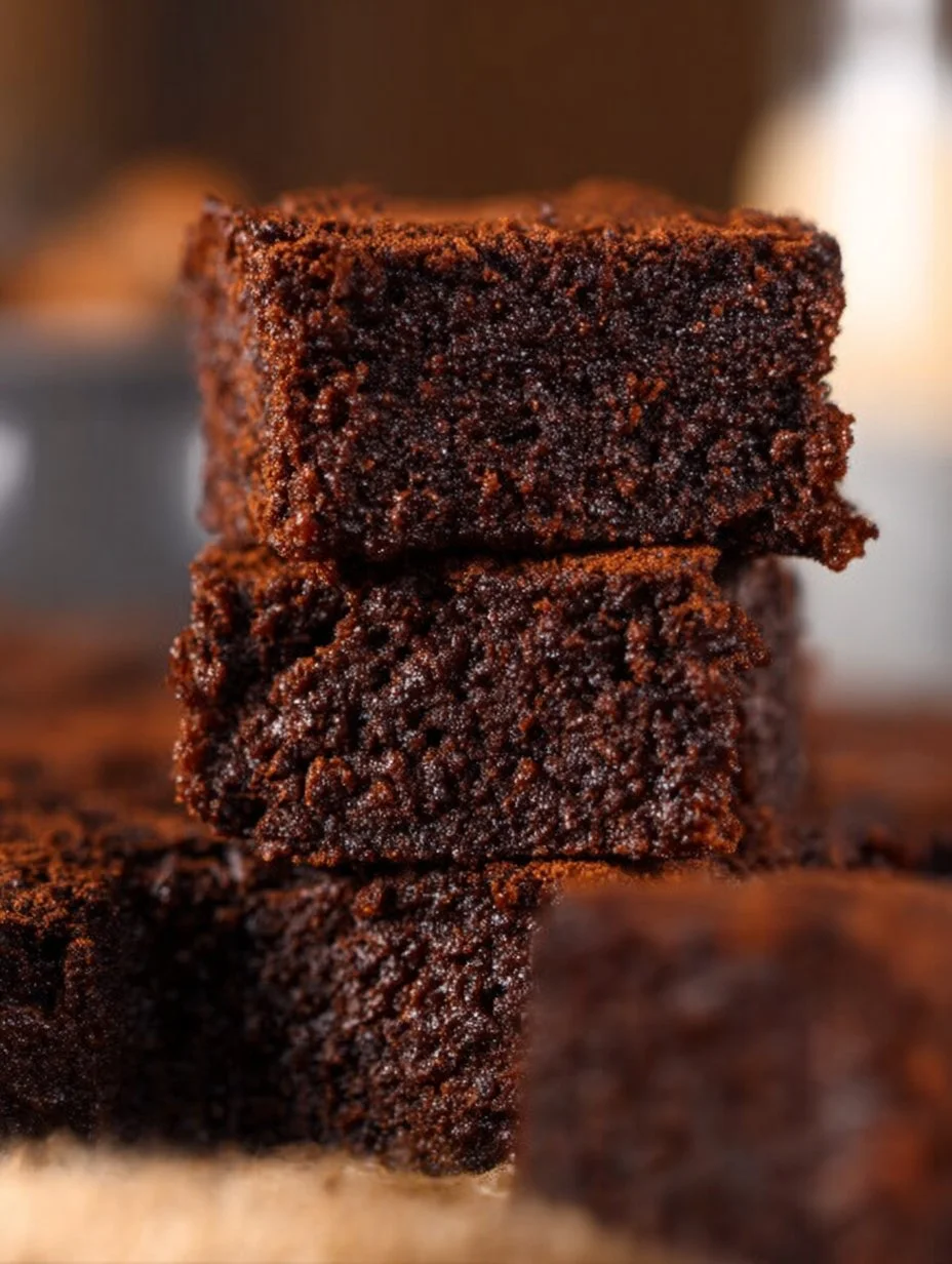 Brownies de 3 ingredientes preparados con plátano, fáciles y deliciosos.