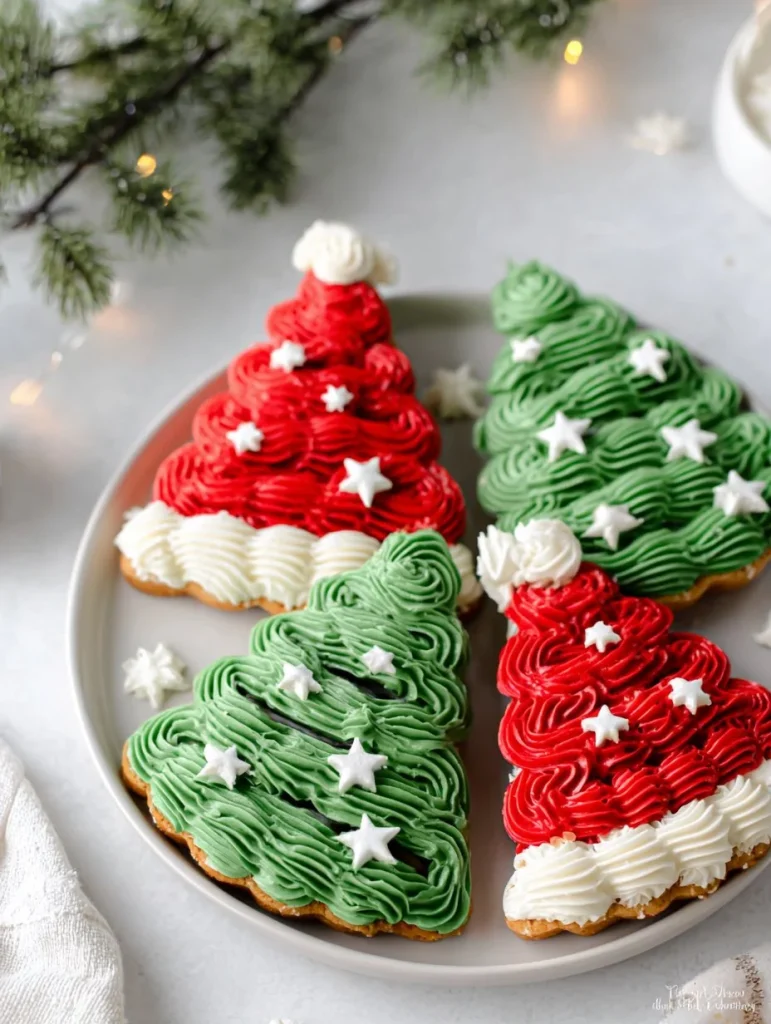 Brownies de Navidad glaseados decorados con chocolate y festivos