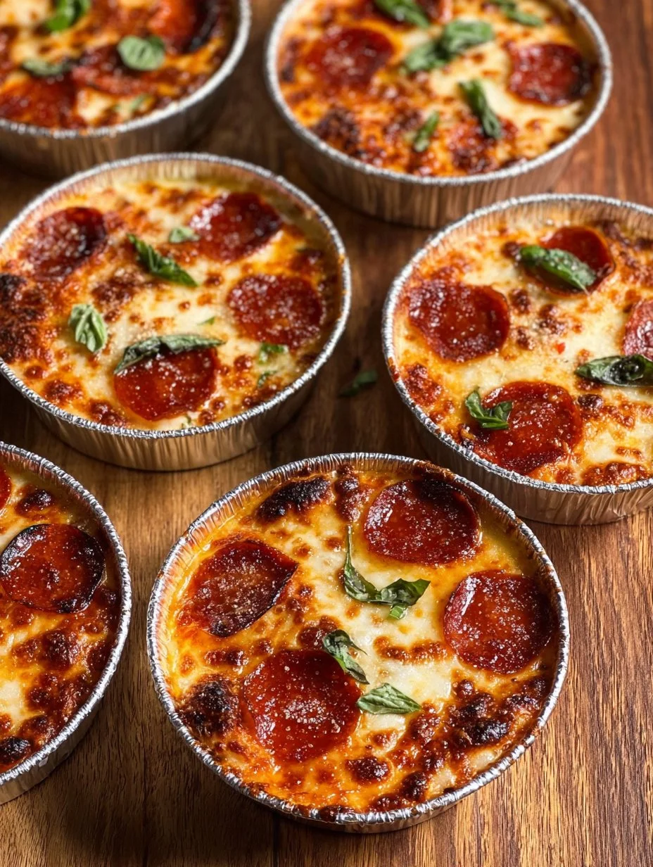 Deliciosas empanadas de pizza recién horneadas con relleno de queso y salsa.