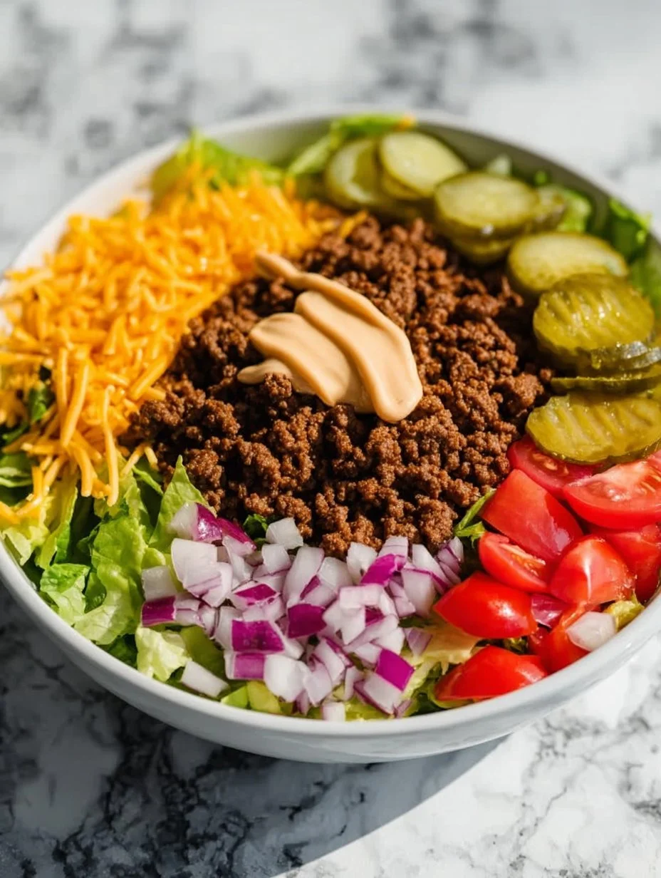 Ensalada Big Mac con ingredientes frescos y salsas deliciosas