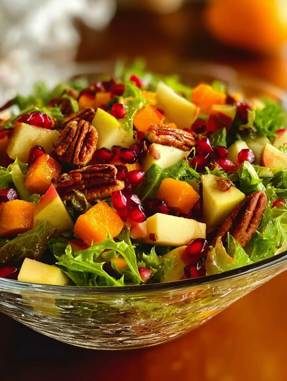 Ensalada de invierno fresca y nutritiva con vegetales de temporada.