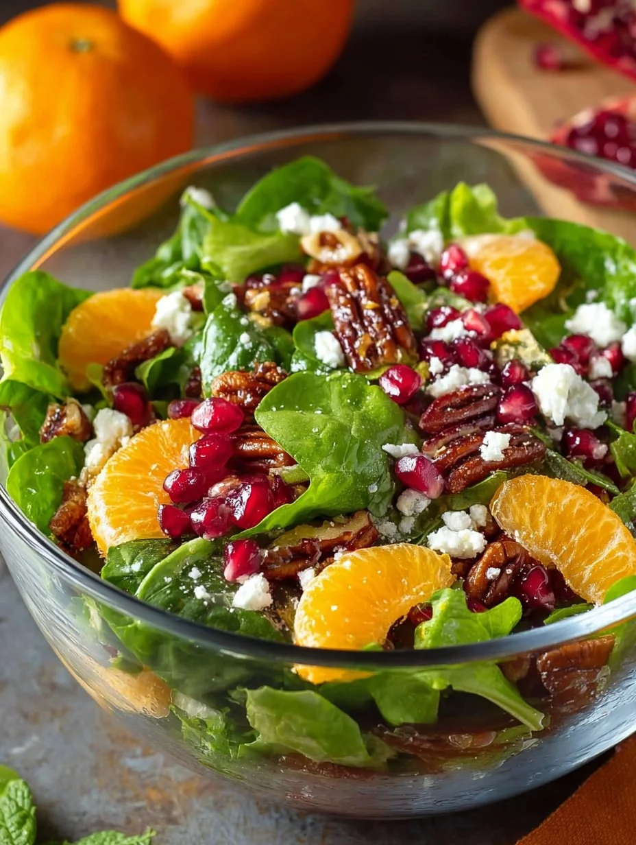 Ensalada de Navidad colorida y festiva con ingredientes frescos
