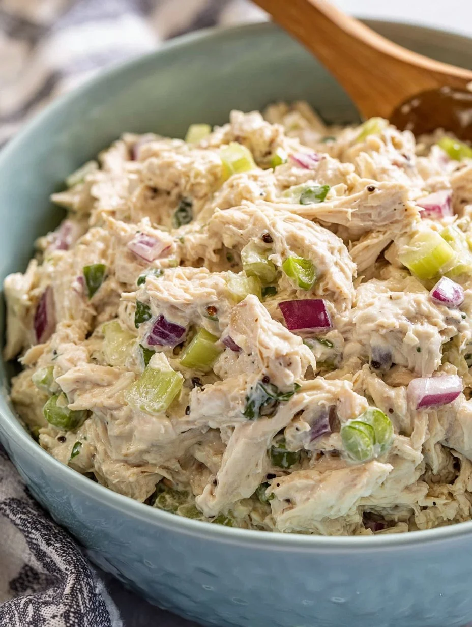 Ensalada de pollo fresca y deliciosa con vegetales variados