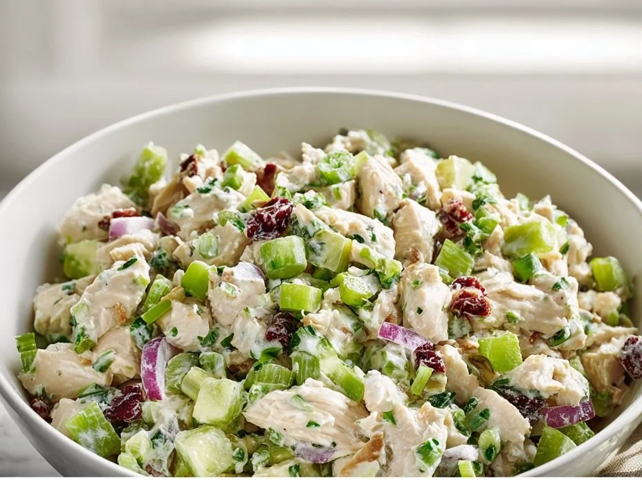 Ensalada de pollo fresca y saludable con ingredientes variados