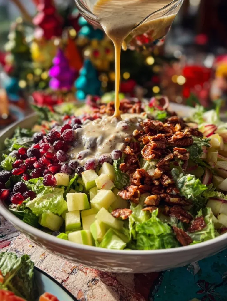 Ensalada Waldorf Moderna con frutas, nueces y aderezo cremoso