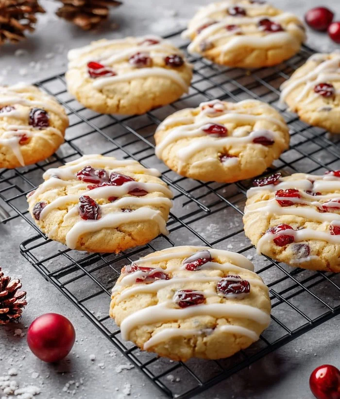 Galletas de arándano y naranja decoradas para Navidad