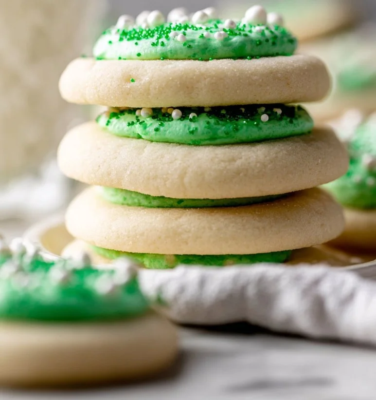 Deliciosas galletas de azúcar recién horneadas con decoración colorida