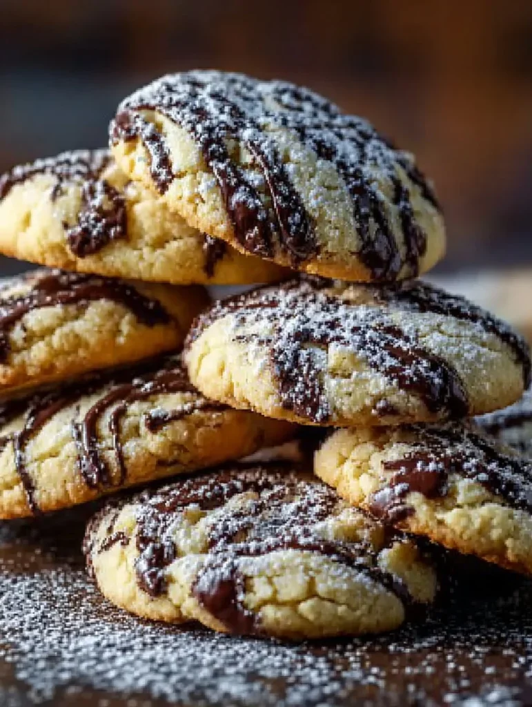 Galletas de Cannoli decoradas con crema dulce y chocolate.