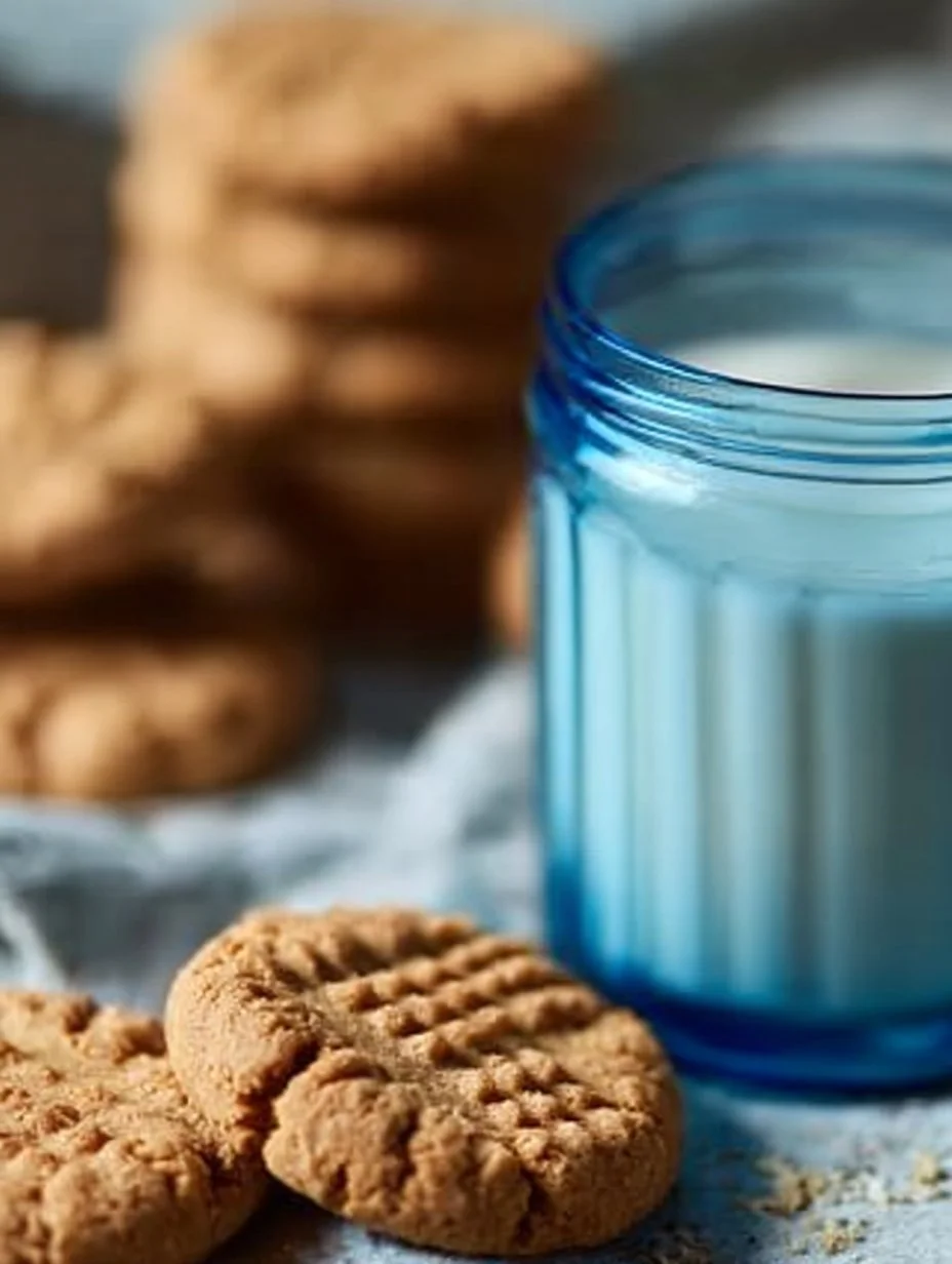 Galletas de mantequilla de maní sin azúcar recién horneadas