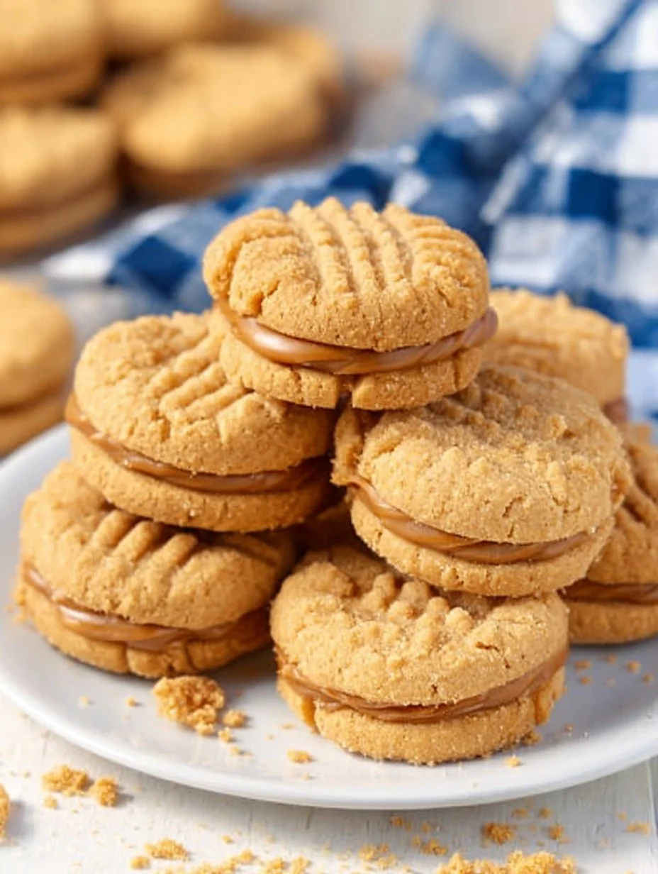 Galletas Nutter Butters caseras en un plato decorativo