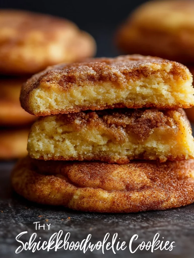 Galletas snickerdoodle recién horneadas con canela y azúcar.