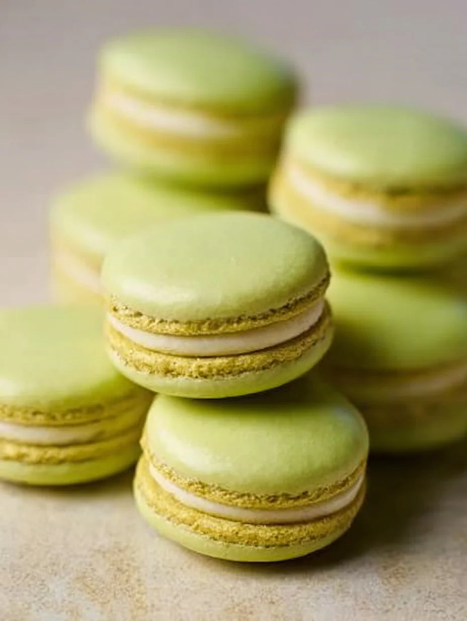 Macarons de manzana con caramelo en un plato decorativo