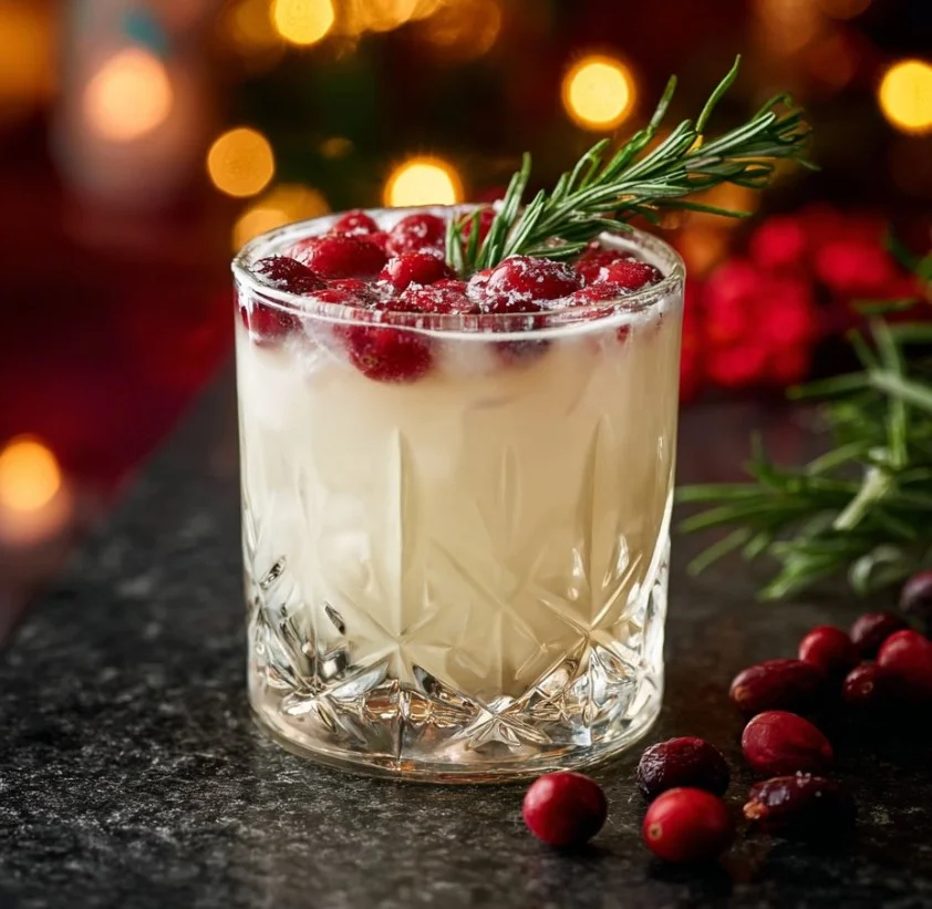 Cóctel Margarita Blanca con decoración navideña