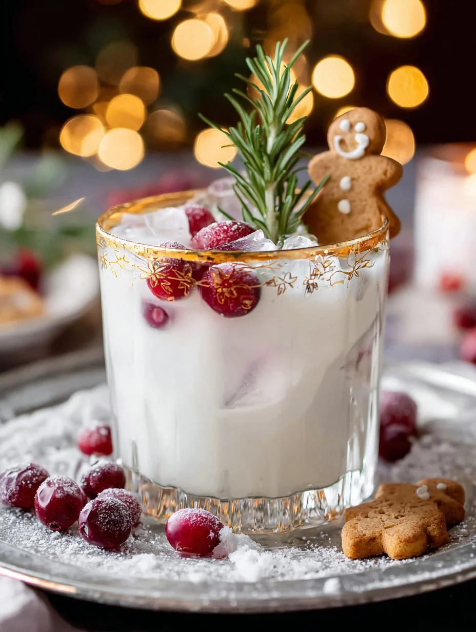 Cocktail Margarita Blanca decorada con adornos navideños