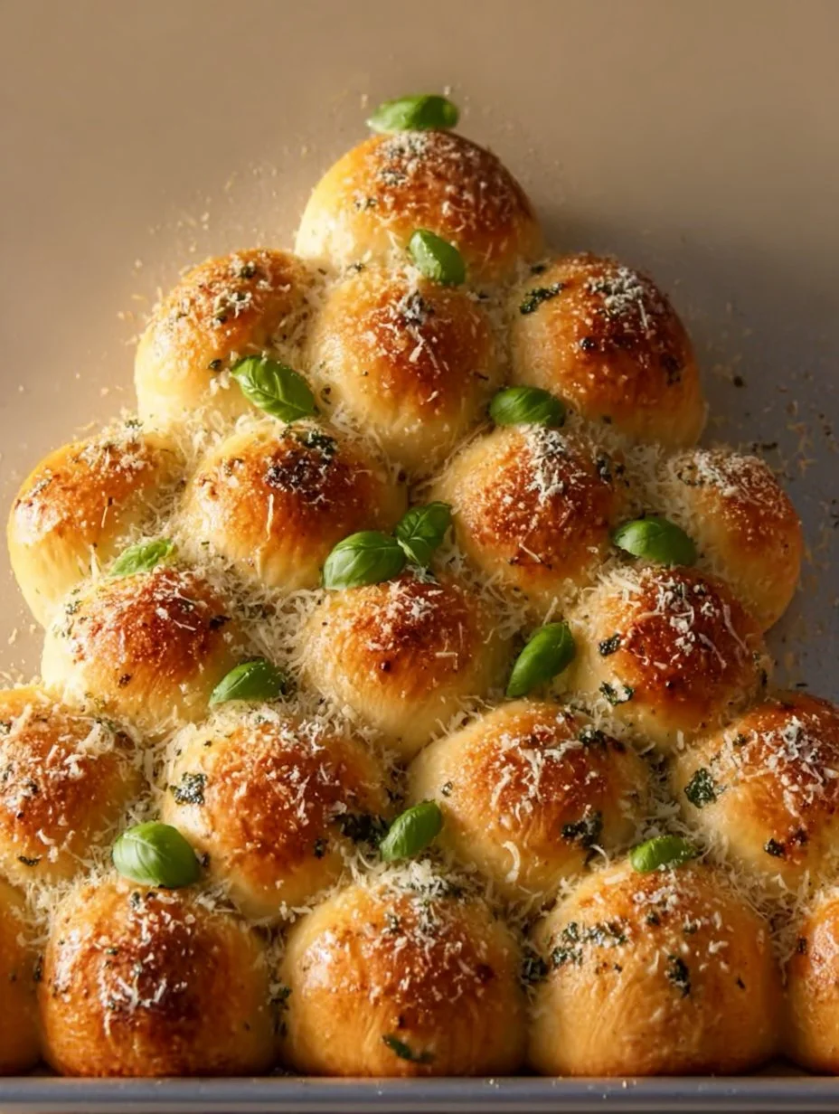 Pan de Navidad desmenuzable en forma de árbol con queso