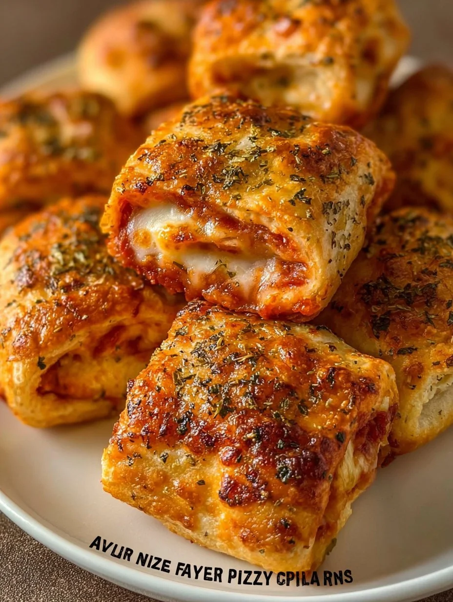 Pizza rolls crujientes preparados en la freidora de aire