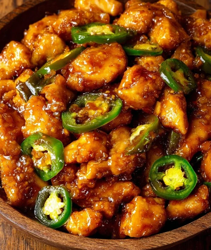 Plato de Pollo Jalapeño con chiles frescos y especias