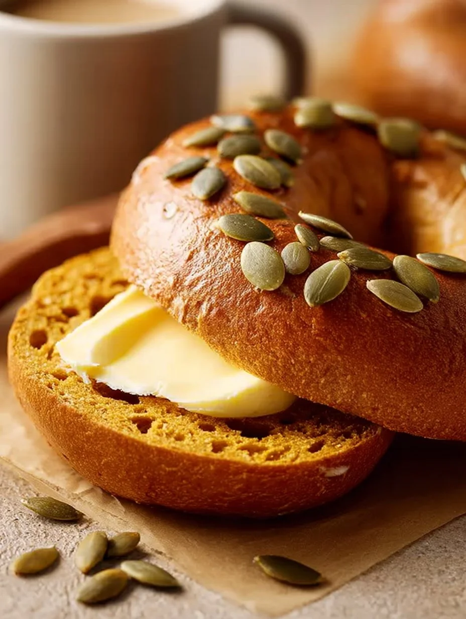 Bagels de calabaza caseros frescos y apetitosos