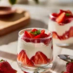Deliciosas fresas con crema en un tazón, un postre irresistible