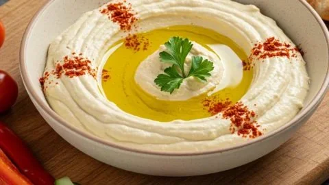 Receta de hummus sin tahini, suave y delicioso, ideal como aperitivo saludable