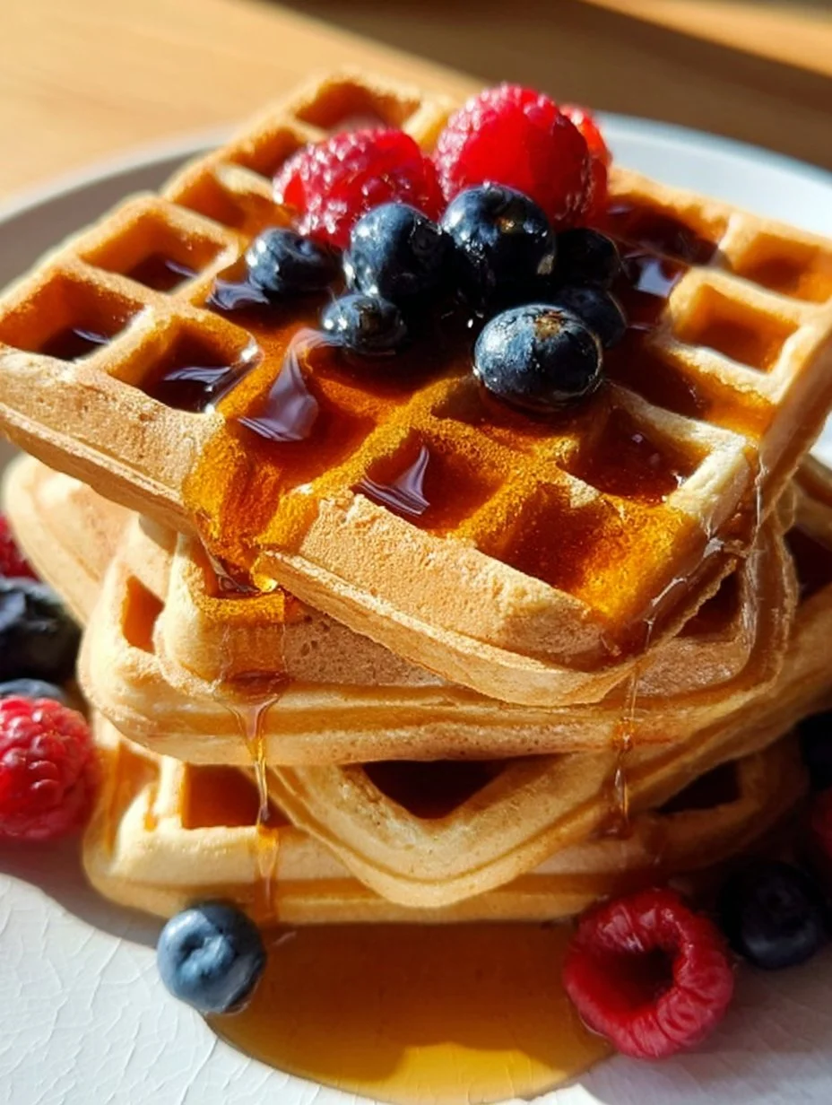 Waffles sin gluten hechos en 15 minutos, deliciosos y fáciles de preparar.
