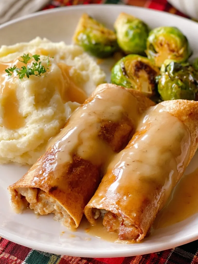 Rollitos de pavo fáciles con relleno y salsa cremosa