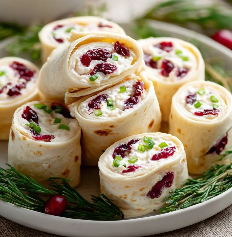 Rollos de Arándano Navideños decorativos para fiestas festivas.