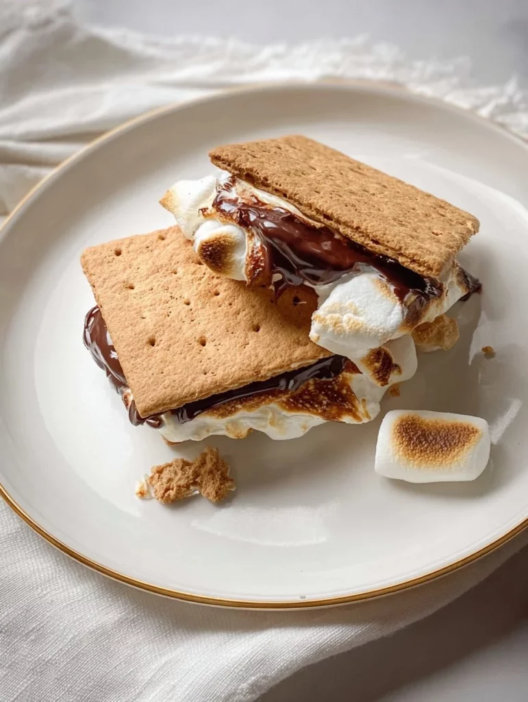 S'mores hechos en freidora de aire con malvaviscos y chocolate derretido